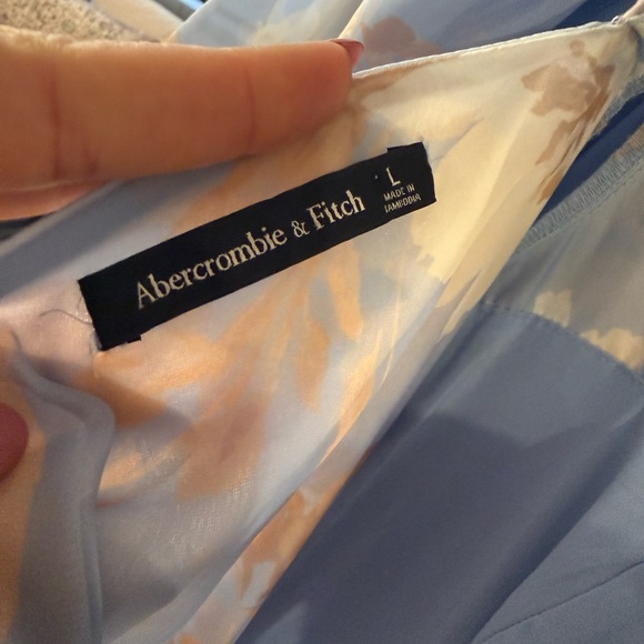 Abercrombie & Fitch Emerson Drama Bow-Back Maxi Dress Blue Floral (L) - Picture 5 of 8